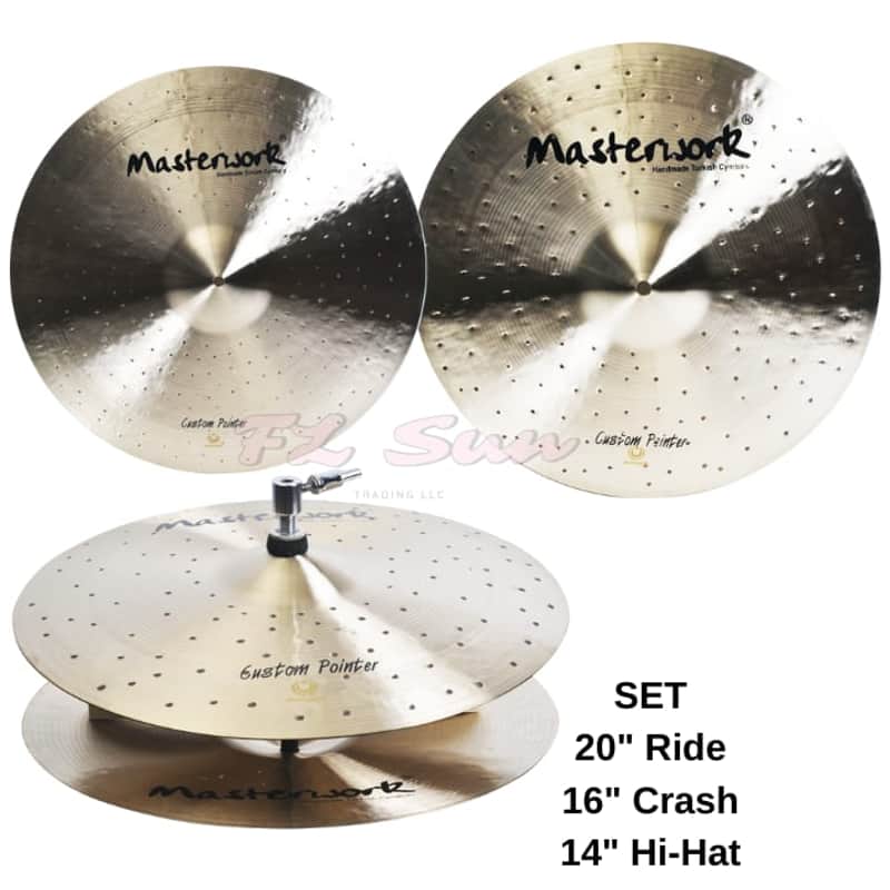 Masterwork Custom Pointer Series 14" Hi-Hat - 16" Crash - 20" Ride Cymbal Set