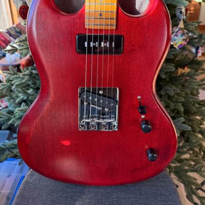 Custom Semi Hollow SG \ Telecaster style  with Brazilian Tuari Wood , Custom wound pickups - Roasted maple neck image 1