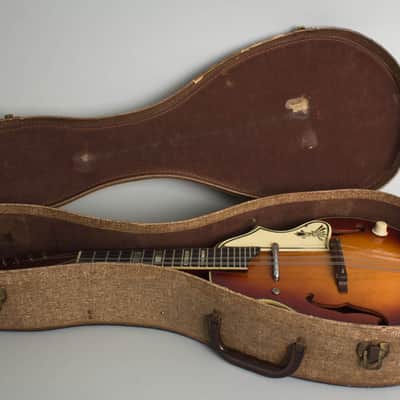 Florentine K-72 Hollow Body Electric Mandolin, made by Kay,  c. 1959, original grey chipboard case. image 10