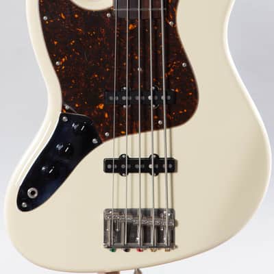 1995 Fender Japan Left-Handed 5-String Jazz Bass Vintage White image 2