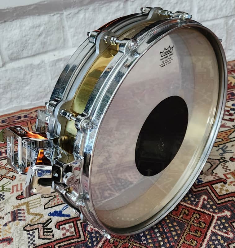 STUDIO SALE! Pearl B914-P (14x3.5) Brass Piccolo Free Floating Snare 1987 Taiwan image 1