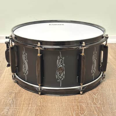 Pearl JJ1365 Joey Jordison Signature 13x6.5" Steel Snare Drum with SKB Padded Bag 2010s - Matte Black with Slipknot Logo image 3