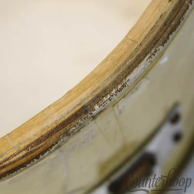 MIJ 13x9"Tom Drum WMP Japan 3Ply+Rings Clip Mount Vintage 60s White Marine Pearl image 13
