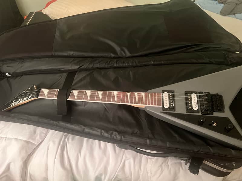Jackson JS Series JS32L Rhoads with Amaranth Fretboard Left-Handed 2019 - Present - Satin Gray with Dean Soft case image 1