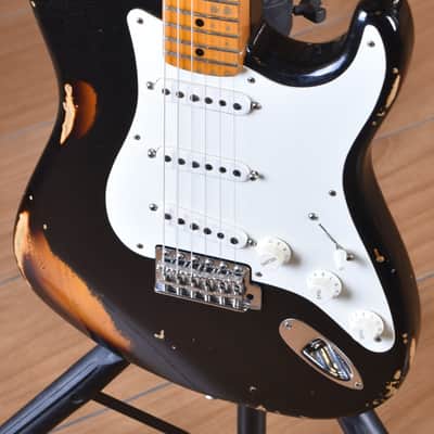 Fender Custom Shop Stratocaster 1955 Heavy Relic Aged Black over 2 Tone Sunburst 30th Anniversary #045 image 11