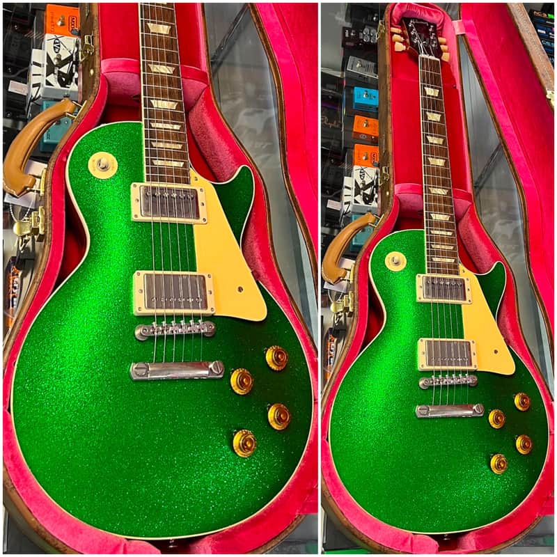 Gibson Custom Shop Wildwood Spec 1957 Les Paul Standard, Green Sparkle with Case image 1