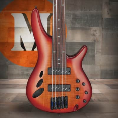 Ibanez SR Bass Workshop 5 String Electric Bass - Fretless - Brown Topaz Burst Low Gloss (SRD905FBTL) image 1