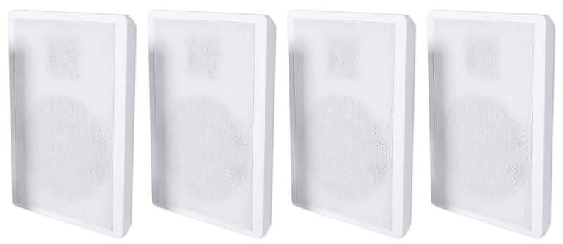 4 Rockville RockSlim White Home Theater 5.25" 240w Easy Wall Mount Slim Speakers image 1