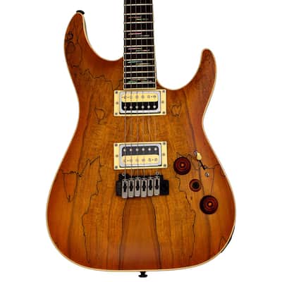 Schecter C-1 Exotic Spalted Maple guitar in Satin Natural Vintage Burst B-Stock 0498 image 2