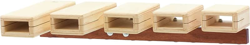 Pearl Set of Five Concert Temple Blocks - Natural (PCWTB05) image 1
