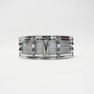 LUDWIG  B/O BADGE ACROLITE SNARE DRUM 14" x 5" No. 3076089 1970s - Matt Aluminium image 2