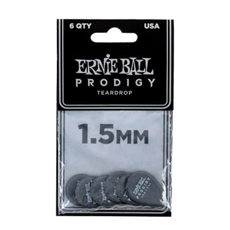 Ernie Ball Ernie Ball Prodigy Picks 6-Pack 1.5Mm Black Teardro...
