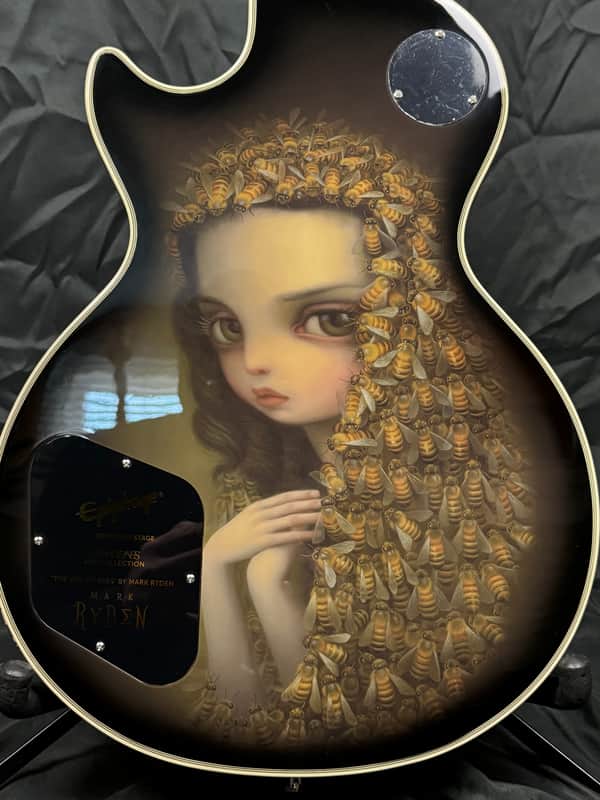 Epiphone Adam Jones Signature Art Series Les Paul Custom 2022 - Mark Ryden’s “The Veil of Bees" / Silverburst image 1