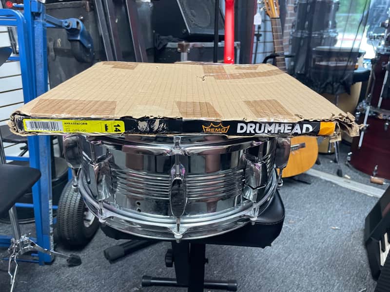 JZ Snare Drum 14" x 5.5" - Silver - New SA-0114-00 Drum Head Included image 1