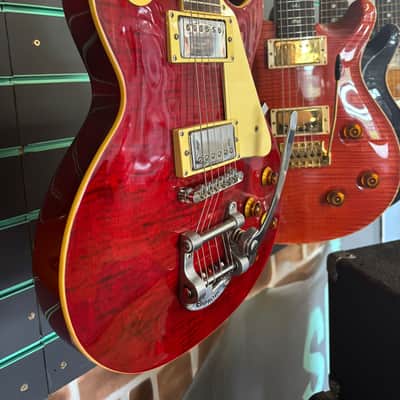 Epiphone Les Paul w/ Bigsby Transparent Red 1997 Electric Guitar image 4
