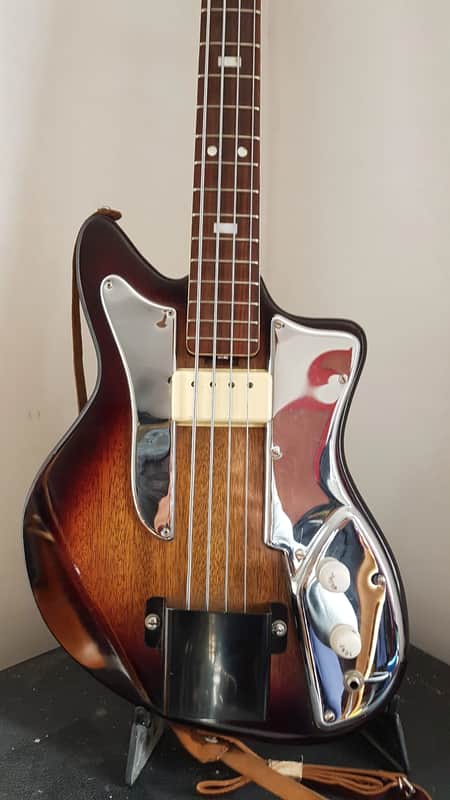 Vintage early 1960 Guyatone Hoshino Star Logo Bass Tobacco Burst Short Scale #1950 4 String Japan (MIJ) image 1