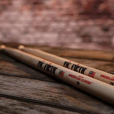 Vic Firth 2B American Classic Drum Sticks - 6 Pairs with Austin Bazaar Polishing Cloth image 3