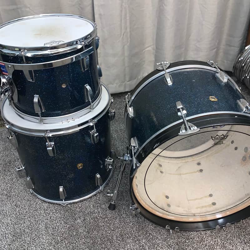 Ludwig No. 987 "Super Beat" Outfit 9x13 / 16x16 / 14x20" Drum Set with Keystone Badges - Blue Sparkle image 1