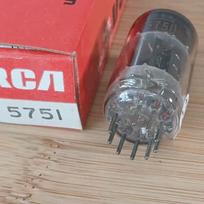 Pefect NOS NIB RCA 5751 BLACK PLATE made in USA special 12ax7 ecc83 XTRA STRONG balanced, great for Fender. image 11