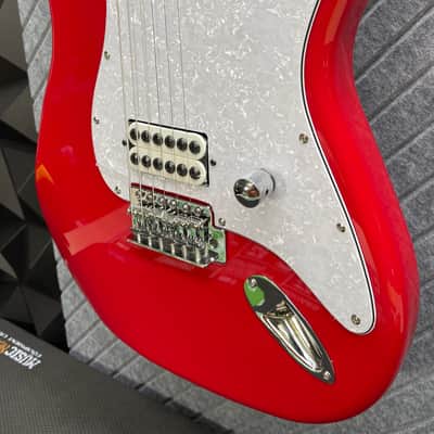 Harley Benton ST-62CC "Stink-182" SkunkWerx MOD Shop Inc. Our In-USA Fret Dress USA Stock Fast Ship ST-182 Plus Tom Delonge Tribute UFO DragonfireDakota Red image 2