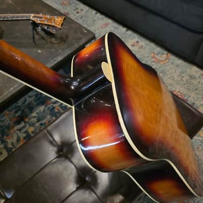 Early 1970's Univox MIJ Dreadnaught - Flame Maple Sunburst - Sold Woods - w/OHSC image 18