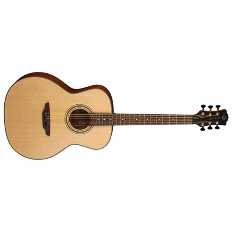 Luna Art Recorder All Solid Wood Acoustic Guitar, 21 Frets, C Neck, Rosewood Fretboard, Satin Natural image 1