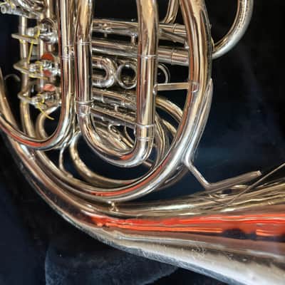 C. G. Conn 8D Silver Double French horn. Made in USA image 11