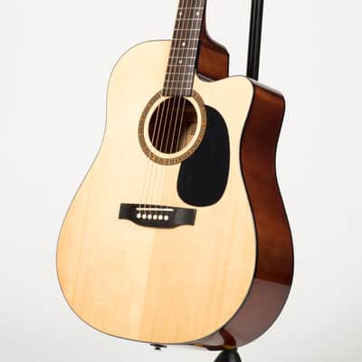BeaverCreek BCTD101 Dreadnought Acoustic-Electric Guitar - Natural image 8