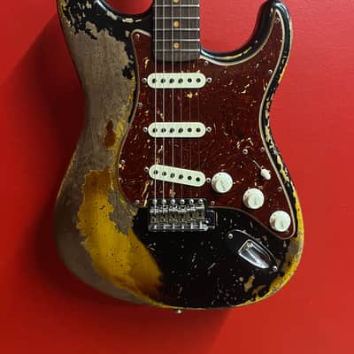 Fender Custom Shop Limited Roasted 1961 Stratocaster Super Heavy Relic Aged Black Over 3 Color Sunburst 2022 image 3