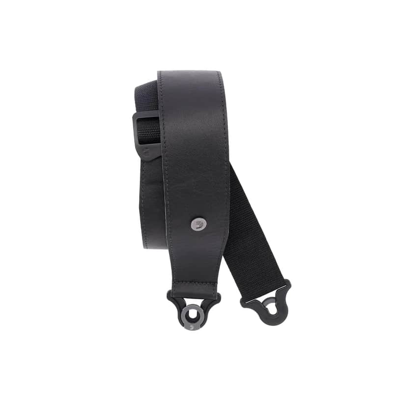 D'addario Locking Comfort Leather Guitar Strap 2.5" Black image 1