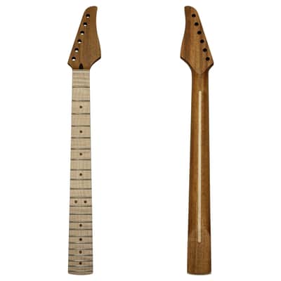 Amuic Strats Guitar Neck 22 Frets, 25.5'' Mahogany Wood Modern C Shape Electric Guitar Neck with Medium Jumbo Fret & Bone Nut for ST Style Guitar Parts Replacement image 1
