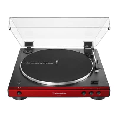 Audio-Technica AT-LP60XBT Bluetooth Stereo Turntable (Red) w/Bluetooth Speakers image 2
