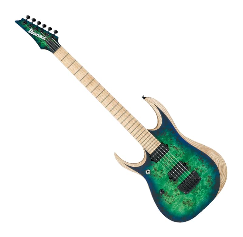 Ibanez RGDIX6MPBL Iron Label LH Left Handed Poplar Burl Top