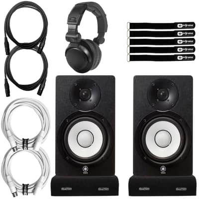 Yamaha HS5 5" Powered Studio Recording Monitor Speakers Pair+Headphones+Cables image 1