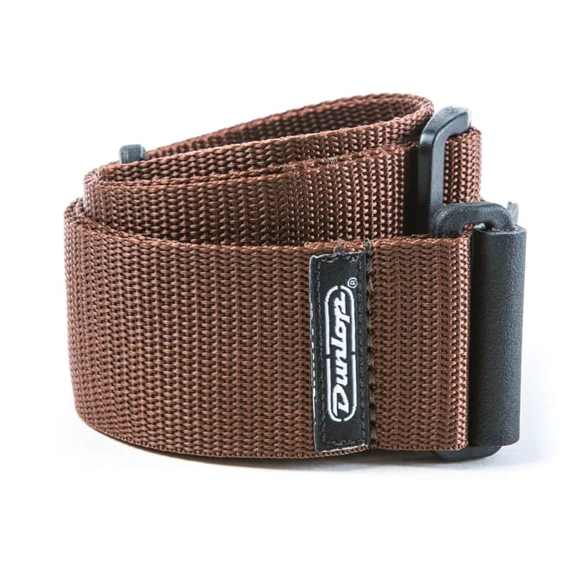 Authentic Dunlop Strap for Electric Guitar - Brown