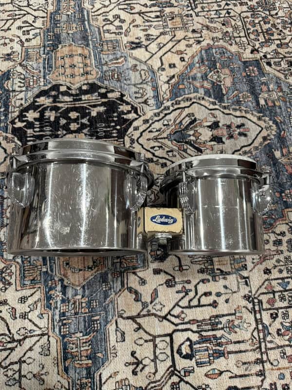 Ludwig Stainless Steel 6" and 8" Bongos image 1