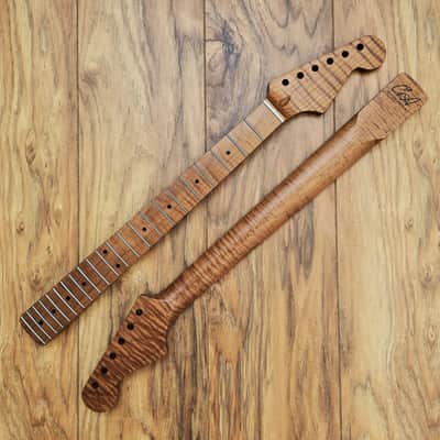 Stratocaster Compatible Roasted Flame Maple Guitar Neck Satin image 2