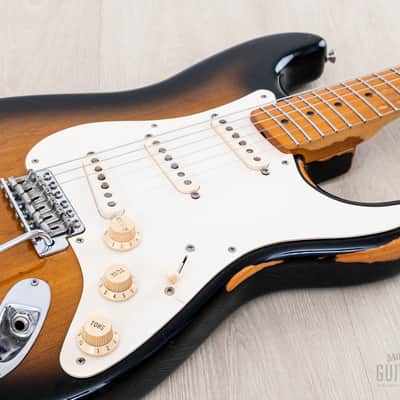 1999 Fender American Vintage ‘57 Stratocaster Sunburst Relic w/ Custom Shop Pickups, Tweed Case image 6