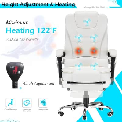 Ergonomic Studio Producer Chair with Heat & Massage – Reclining High Back Recording Desk Seat for Mixing & Long Sessions image 5