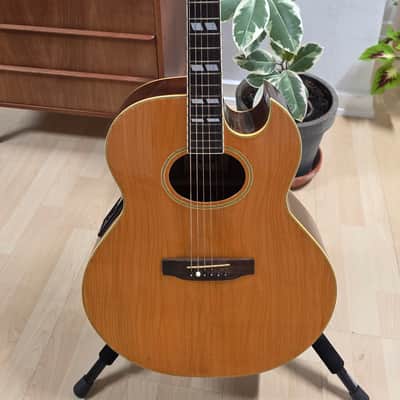 Landola J-800 Made in FINLAND Florentine Cutaway Jumbo Acoustic-Electric Guitar Finnish European EU Build with USA Shadow P4 4-band EQ pre-amp Vintage 80s 1980's Gibson Open-Book Headstock image 2