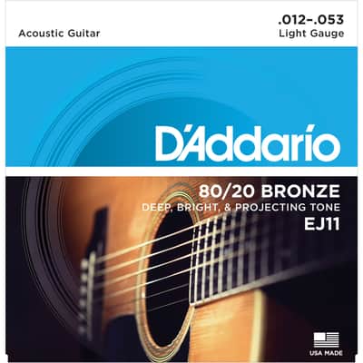 D'Addario A-Guit.Strings EJ11 12-53 80/20 Bronze - Acustic Guitar Strings image 1