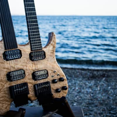 Ekrem Özkarpat Custom Made Double Neck Fretted/Fretless Headless Electric Guitar--Worldwide Shipping image 4