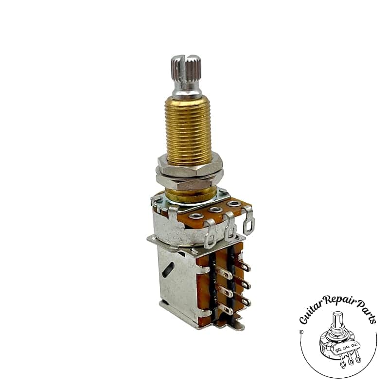 Alpha 500k Push-Pull Pot, DPDT, 3/4" Bushing, Split-Shaft image 1
