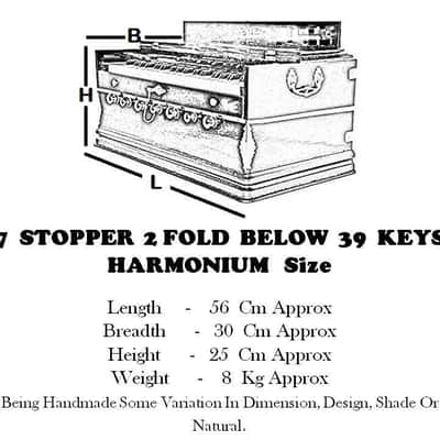 Handmade  Harmonium 7 Stopper High Class Sound Quality  Two Fold Bellow 39 Key For Bhajan image 3