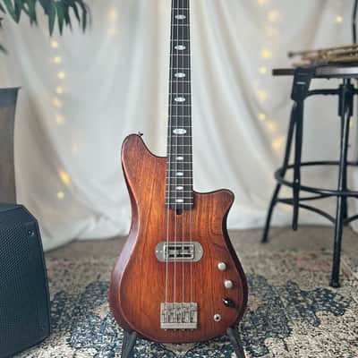 Offbeat Guitars "Hope" 30" Short Scale Bass in Bismarck Brown on Carved Top Spanish Cedar, TV Jones Thunder'Mag Pickup, Varitone, Leo Quan Badass Hardware image 4