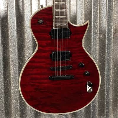 ESP LTD EC-1000 QM Quilt Top See Thru Black Cherry Fluence Guitar & Case #0202  Used image 1