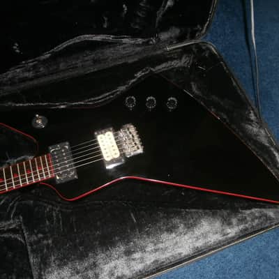 Vintage 1980's Hohner Professional EX Devil Explorer Electric Guitar w/ Case! image 2