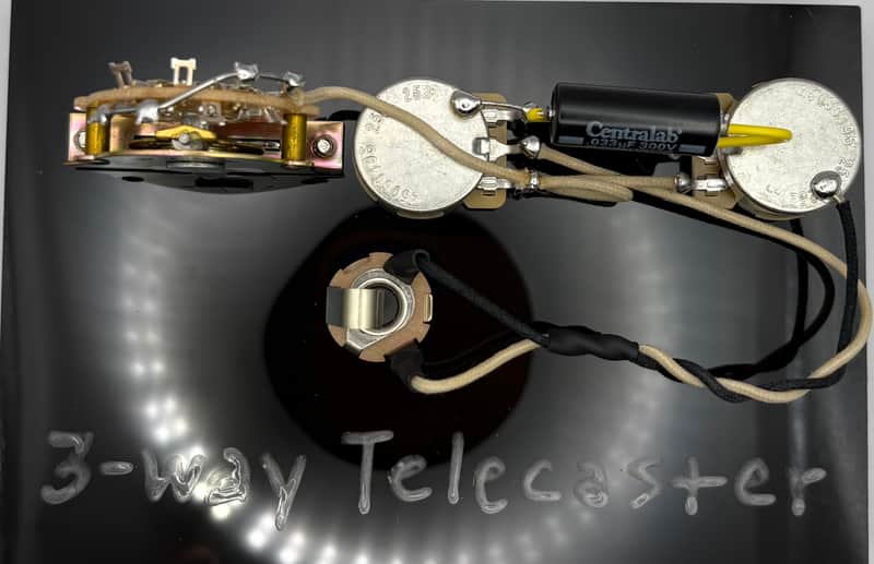 Fender Telecaster 3-way wiring harness upgrade for single coil neck and bridge pickups with 0.033uF paper in oil capacitor image 1
