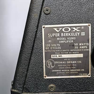 Vox V1083 Berkeley III Super Reverb 2-Channel 35-Watt 2x10" Piggyback Guitar Amp 1969 - 1970 - W/ New MOX V42 Pedal image 10