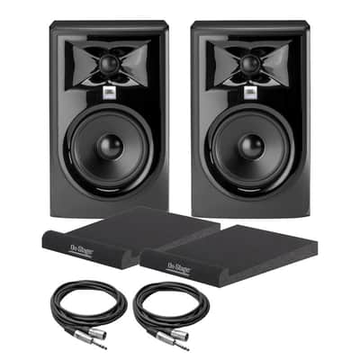 JBL LSR305P MkII 5 inch Active Studio Monitors with Isolation Pads & Cables imagen 1